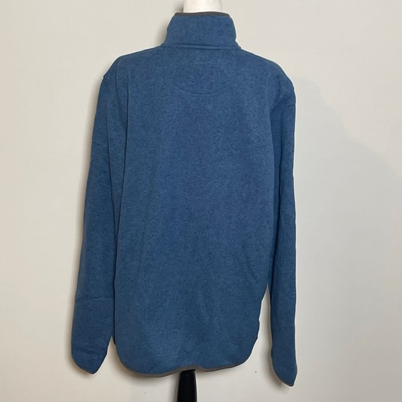 L.L Bean Men’s Blue Mockneck 1/4 Zip Up Fleece Soft Long Sleeve Tall Jacket XL - Picture 4 of 7